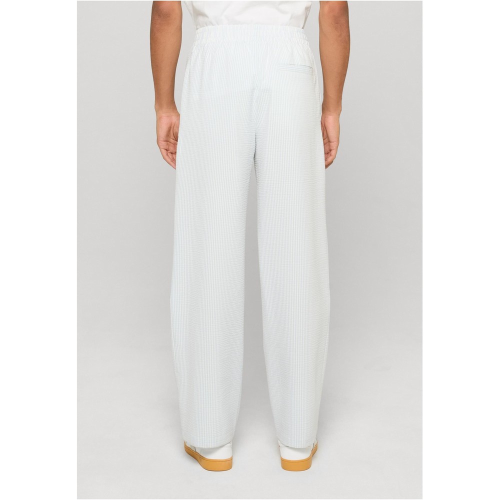 Urban Classics - Seersucker Beach Hose gerades bein - Blau/Weiß